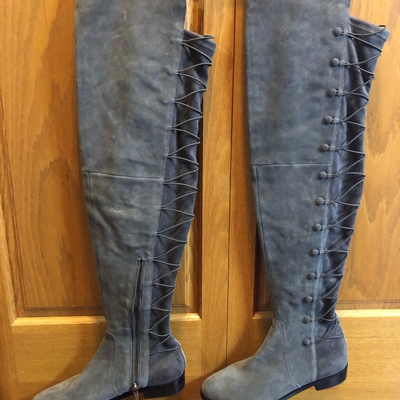 Vince Canute Croatia Greystone True Suede Stretch over the knee boots. New - Picture 2 of 5